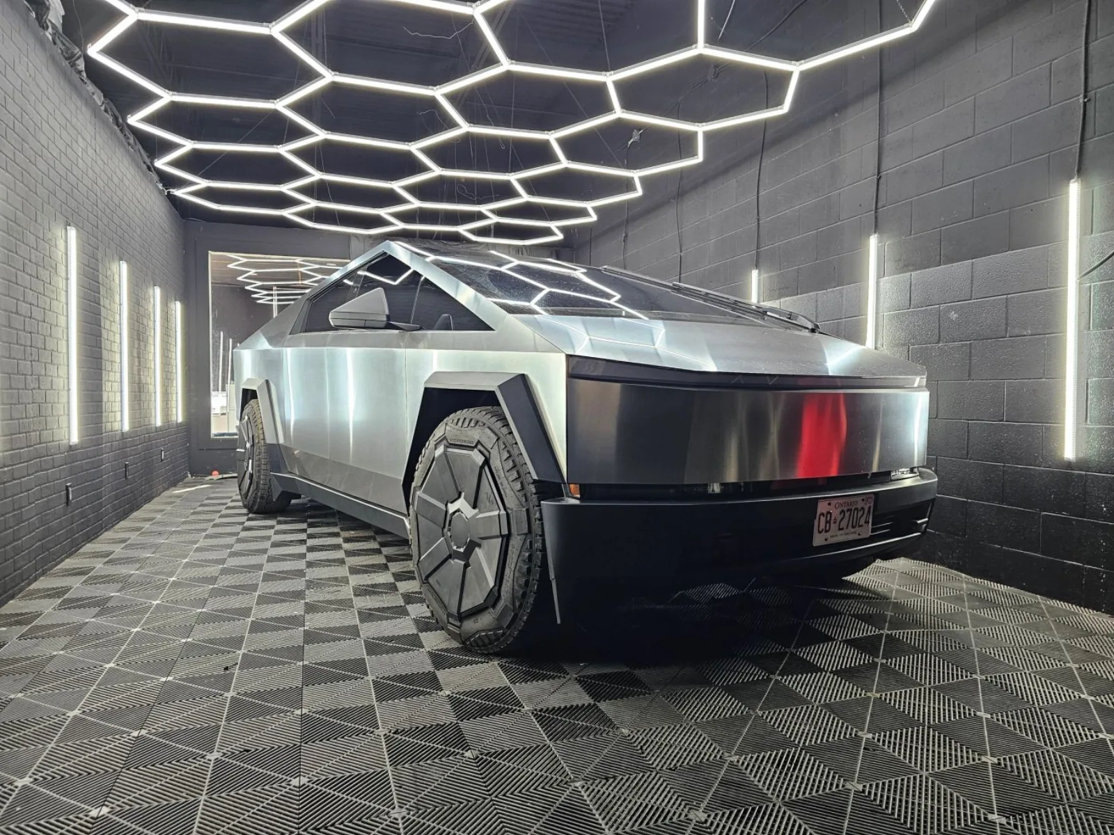 Tesla Cybertruck in the Alpha Detailing studio in Bradford