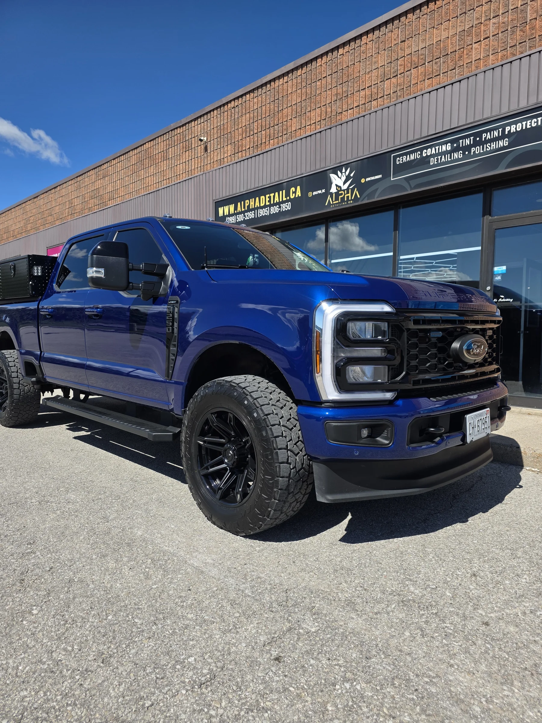Vehicle in shop receiving Icon Rocklear paint protection at Alpha Detailing